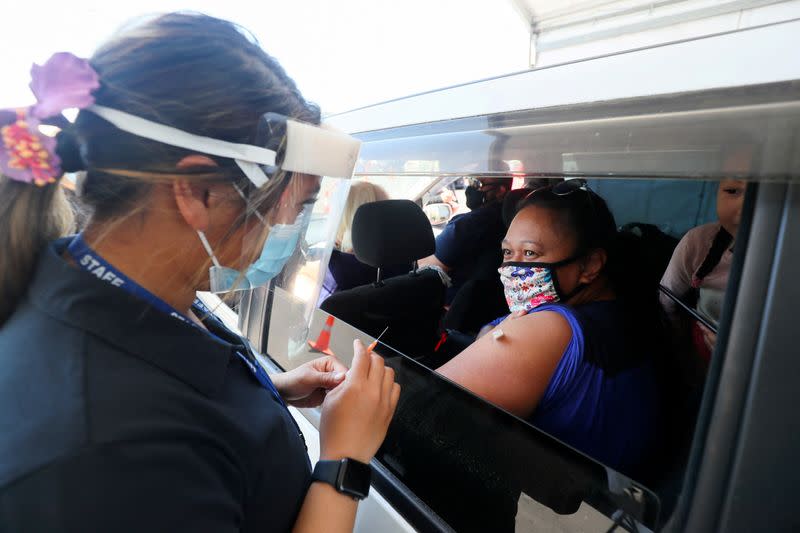 FILE PHOTO: New Zealand holds a COVID-19 single-day vaccination drive, seen in Auckland