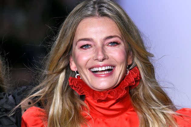 Paulina Porizkova walks the runway during New York Fashion Week in 2019.