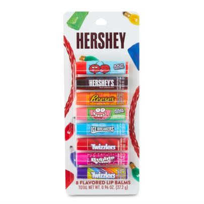 A multipack of candy-flavored lip balms