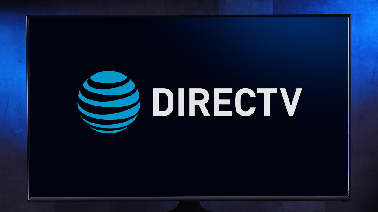  DirecTV logo on a flatscreen TV 