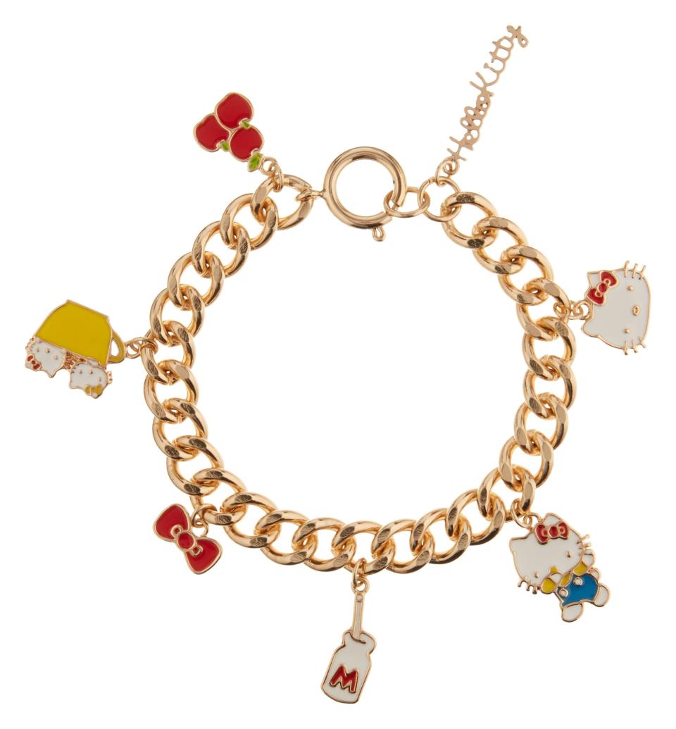 <p><a rel="nofollow noopener" href="http://www.asos.com/asos/hello-kitty-x-asos-charm-bracelet/prd/8690094?" target="_blank" data-ylk="slk:Hello Kitty X ASOS Charm Bracelet, £15;elm:context_link;itc:0;sec:content-canvas" class="link ">Hello Kitty X ASOS Charm Bracelet, £15</a></p>