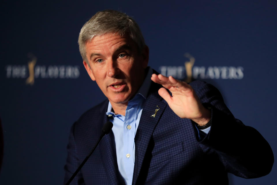 With no golf being played due to the coronavirus, PGA Tour commissioner Jay Monahan won’t be taking his salary.