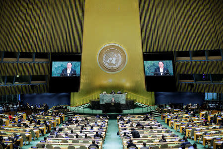 North Korean Foreign Minister Ri Yong-ho addresses the 72nd United Nations General Assembly at U.N. headquarters in New York, U.S., September 23, 2017. REUTERS/Eduardo Munoz