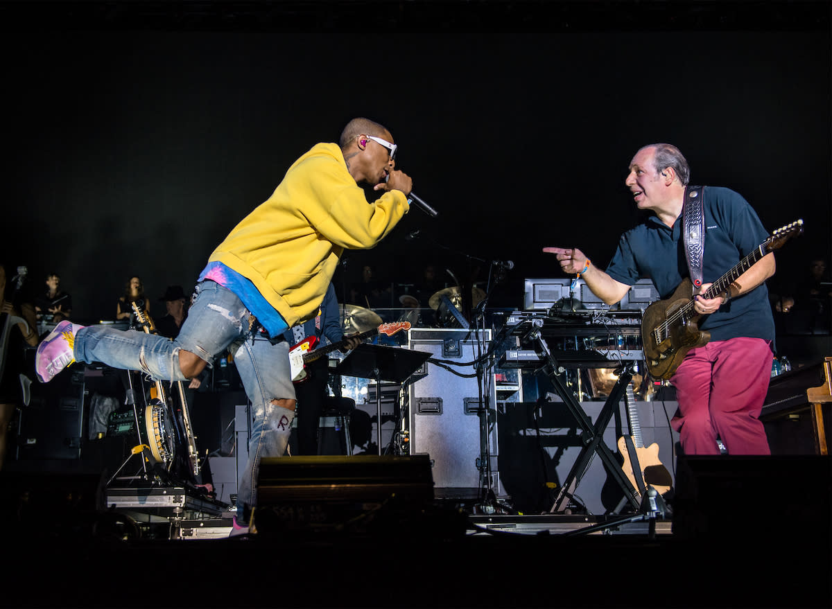 Hans Zimmer with Pharrell. (Photo: Charles Reagan Hackleman ©Coachella 2017)