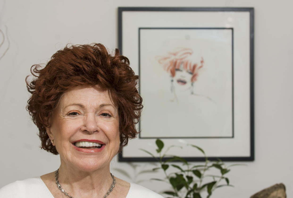 Portrait of English Jazz singer Annie Ross as she poses in her Manhattan apartment, New York, New York, September 27, 2005. The picture was taken as part of a portrait session for Downbeat Magazine. (Photo by Jack Vartoogian/Getty Images)