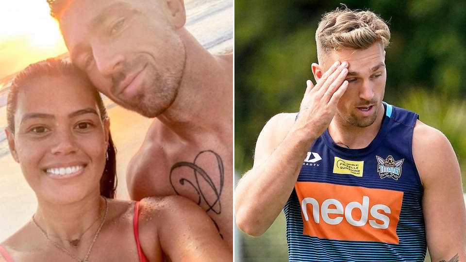 Bryce Cartwright's wife Shanelle has accused players of letting her husband down. Pic: Instagram/Getty