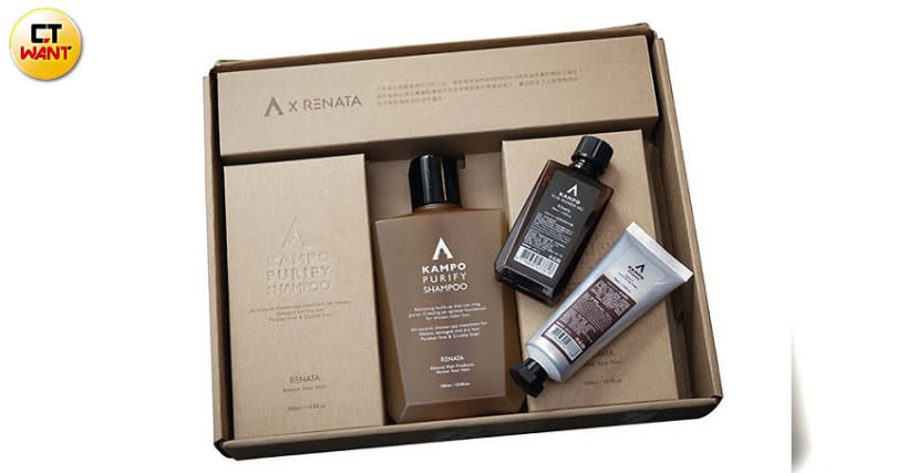 頭髮養護品牌「RENATA-A」從內容物到包裝都很有質感，充滿謝承均的堅持與巧思。（攝影／林勝發）
