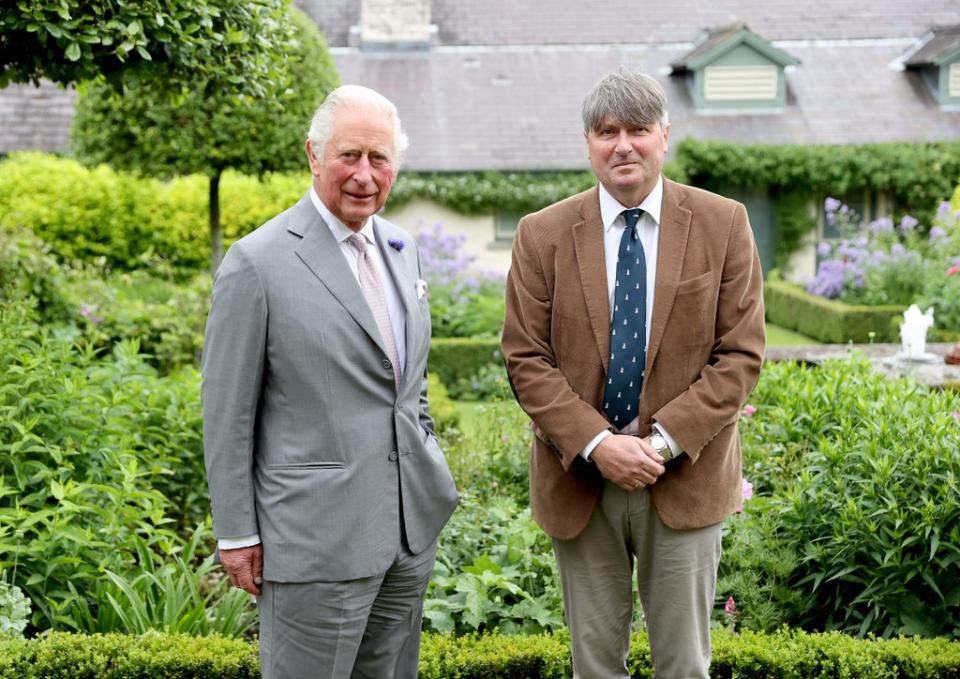 The Prince of Wales (left) with Poet Laureate, Simon Armitage, during a meeting at his Welsh home in Myddfai, Wales (Chris Jackson/PA) (PA Wire)