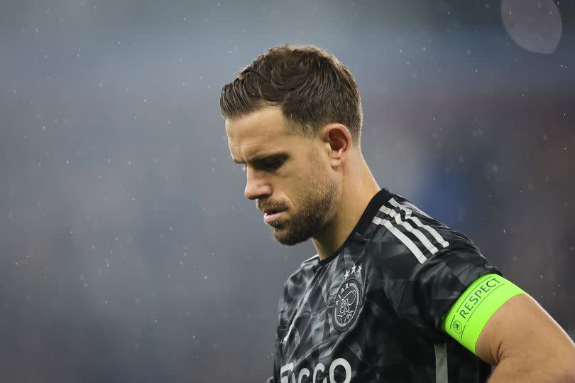 A dejected Jordan Henderson of AFC Ajax