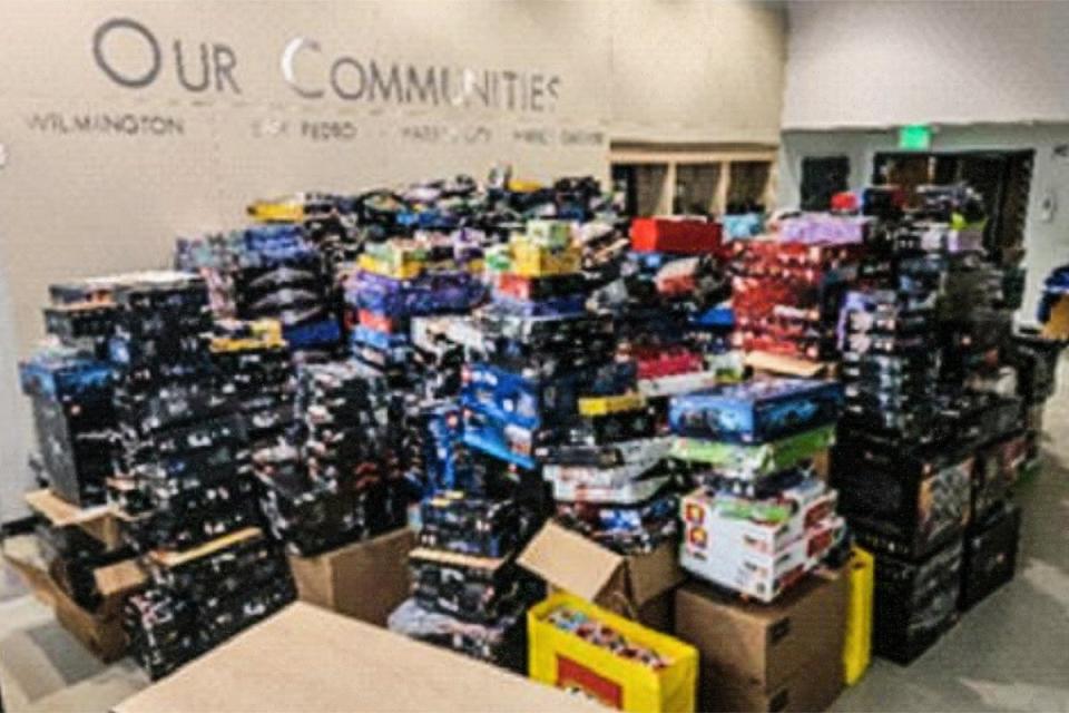 Authorities with the Los Angeles Police Department recovered nearly 3,000 boxes of stolen Legos this week and arrested two people connected to the crime (Los Angeles Police Department)