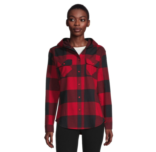 Ripzone Women's Apex 2.0 Hooded Flannel Top. Image via Sport Chek.