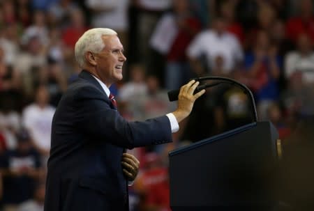 FILE PHOTO: U.S. Vice President Mike Pence speaks in Cincinnati