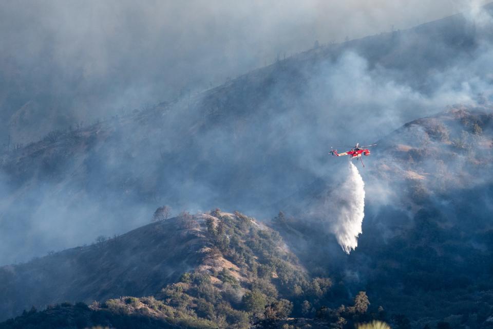 The Sheep Fire broke out Saturday evening in the San Gabriel Mountains.  Nearby Wrightwood is under mandatory evacuation orders.