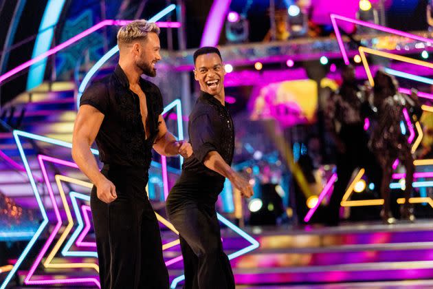 John and Johannes made their dance floor debut during the pre-recorded launch show, which aired last week (Photo: BBC/Guy Levy)