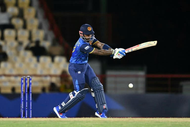 Sri Lanka's Kusal Mendis scored 46 as his team made 201-6 against the <a class="link " href="https://sports.yahoo.com/soccer/teams/netherlands-women/" data-i13n="sec:content-canvas;subsec:anchor_text;elm:context_link" data-ylk="slk:Netherlands;sec:content-canvas;subsec:anchor_text;elm:context_link;itc:0">Netherlands</a> in the T20 World Cup on Sunday. (TIMOTHY A. CLARY)