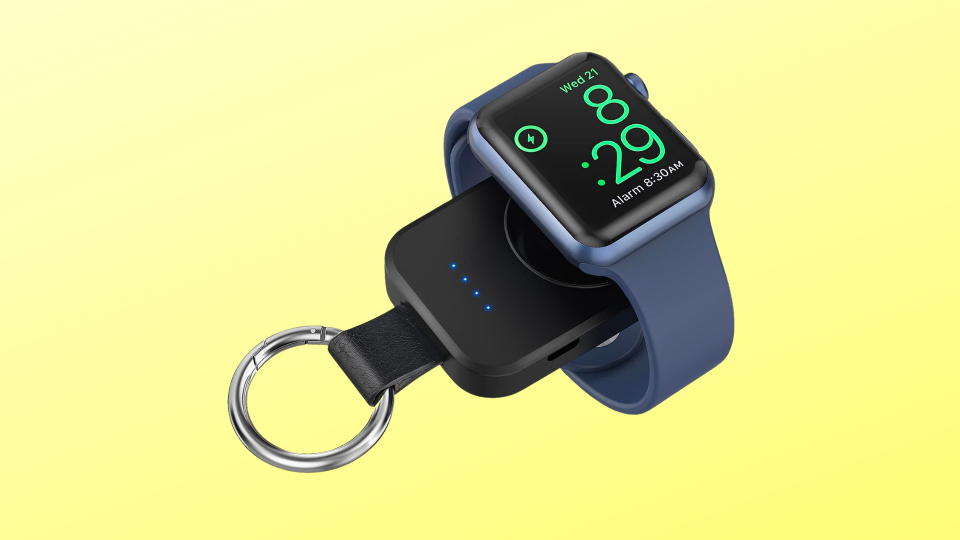 This portable Apple Watch charger is a must-have for long trips away from home. (Photo: Amazon)
