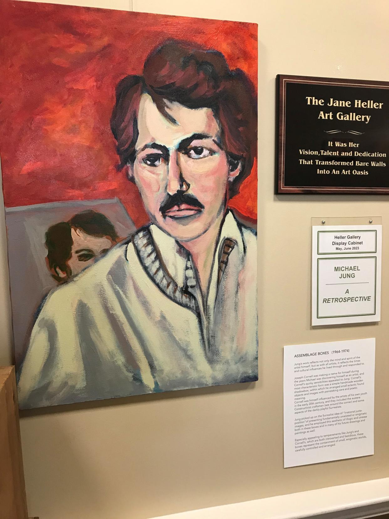 Art work created by former Denison professor Michael Jung displayed in the Jane Heller Art Gallery at Otterbein SeniorLife Granville. Jung, an Otterbein resident who passed in September, taught at Denison for nearly 35 years.