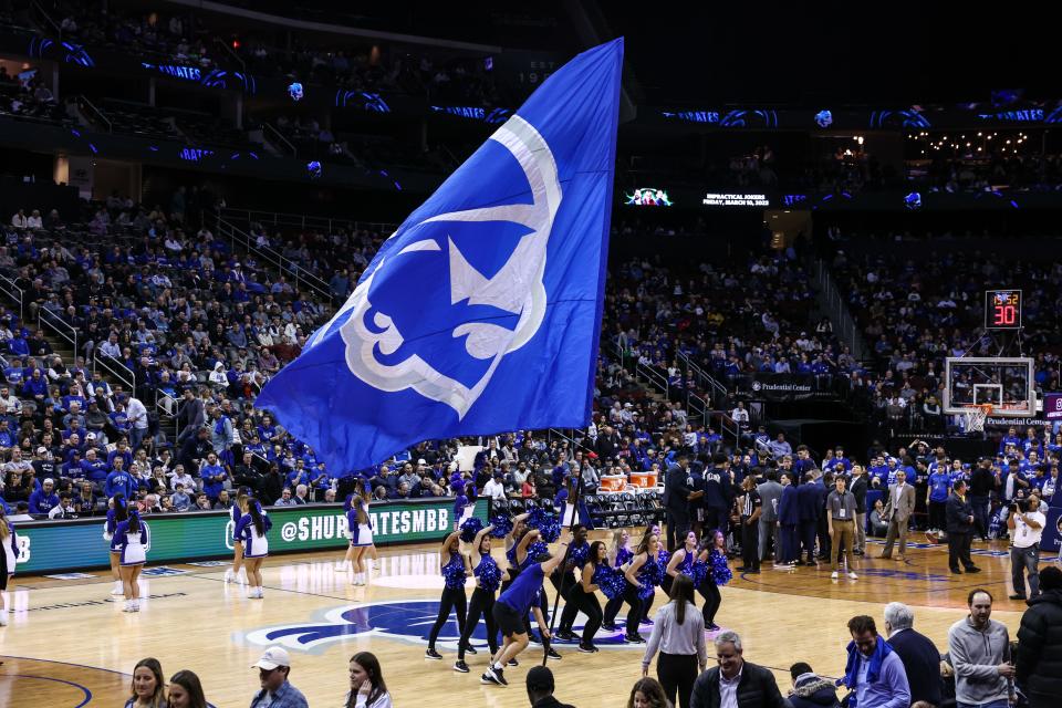 "Flagman" Joe Mosco makes the rounds during Seton Hall's Jan. 18 win over UConn