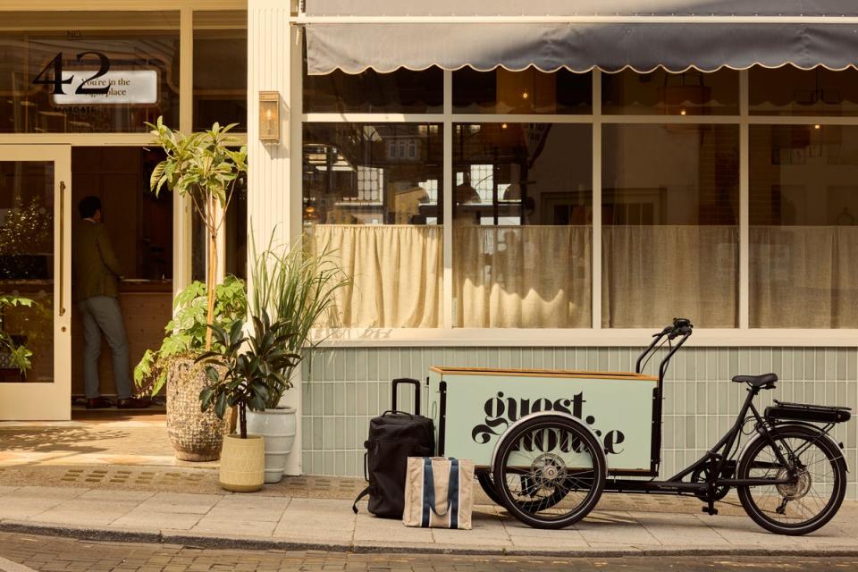 The high street hotel is designed in creamy tones with fern wooden floors and herringbone terracotta tiles (TobyMitchell/GuesthouseMargate)