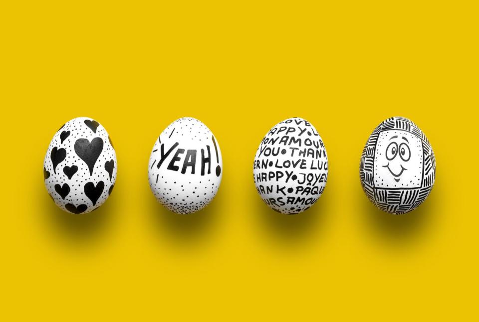 30) Graphic Black-and-White Eggs