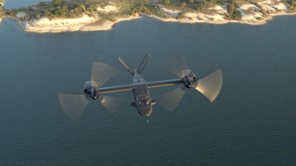 A Bell V-280 Valor tiltrotor technology demonstrator flew for the first time in 2021. (Courtesy of Bell)