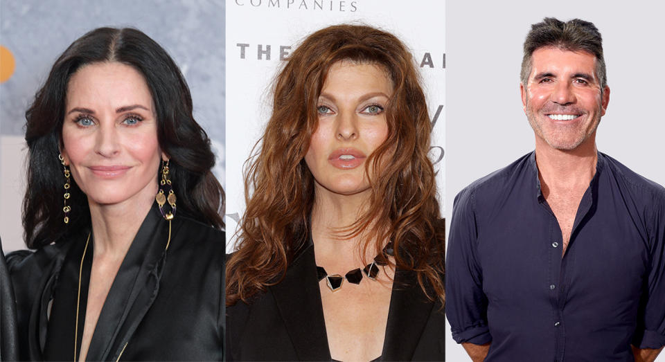 Cosmetic surgery: Courteney Cox, Linda Evangelista, Simon Cowell. (Getty Images)
