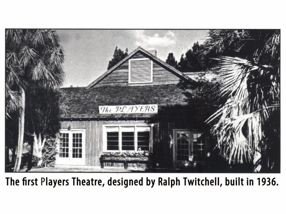 The first Players Theatre, built in 1936, was designed by noted Sarasota architect Ralph Twitchell. The company created a more modern facility in the 1970s and is now raising funds for a new theater complex in Lakewood Ranch.