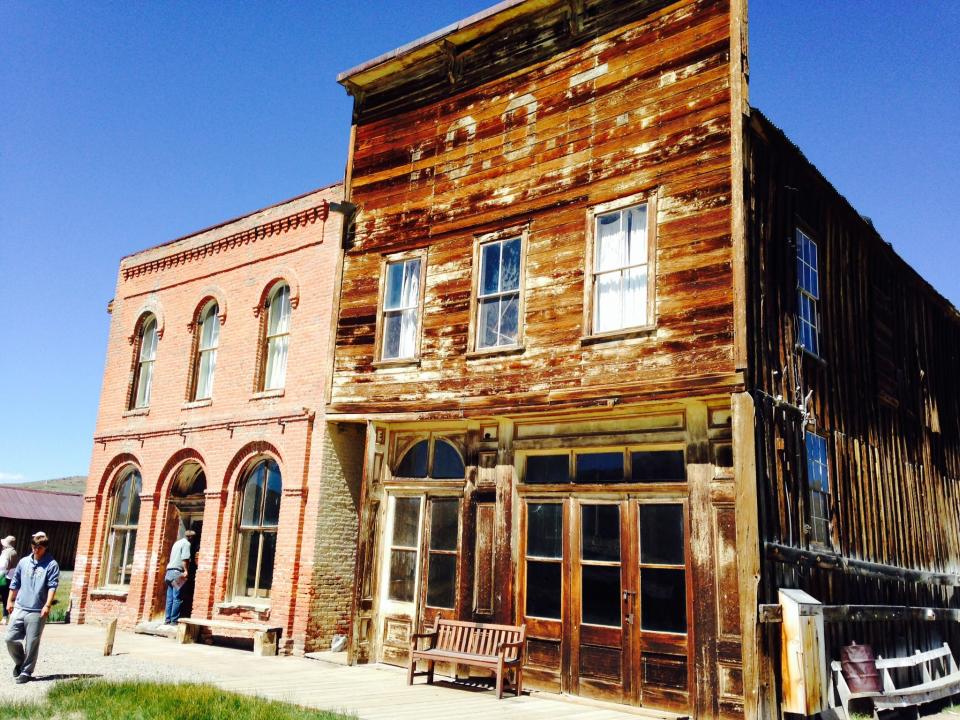 Old post office and IOOF Hall remain of old Bodie properties.