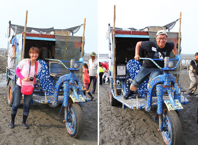 搭著鐵牛車出海採蚵、重溫童年歡樂趣！彰化芳苑牛車採蚵體驗