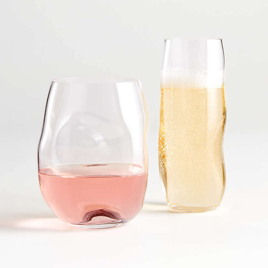 These wine and champagne glasses have an organic hand-blown crystalline glass silhouette. Find them for $17 at <a href="https://fave.co/2RSIBut" target="_blank" rel="noopener noreferrer">Crate &amp; Barrel.</a>