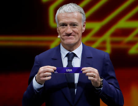 Soccer Football - 2019 FIFA Women's World Cup Draw - The Seine Musicale, Paris, France - December 8, 2018 France coach Didier Deschamps draws United States REUTERS/Gonzalo Fuentes