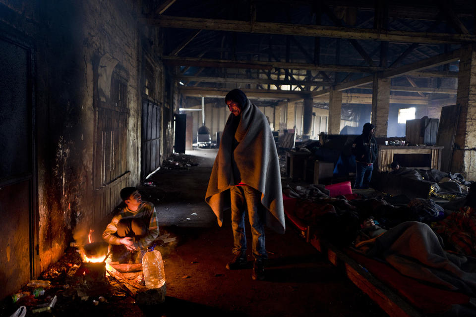 Morning tea in abandoned warehouse