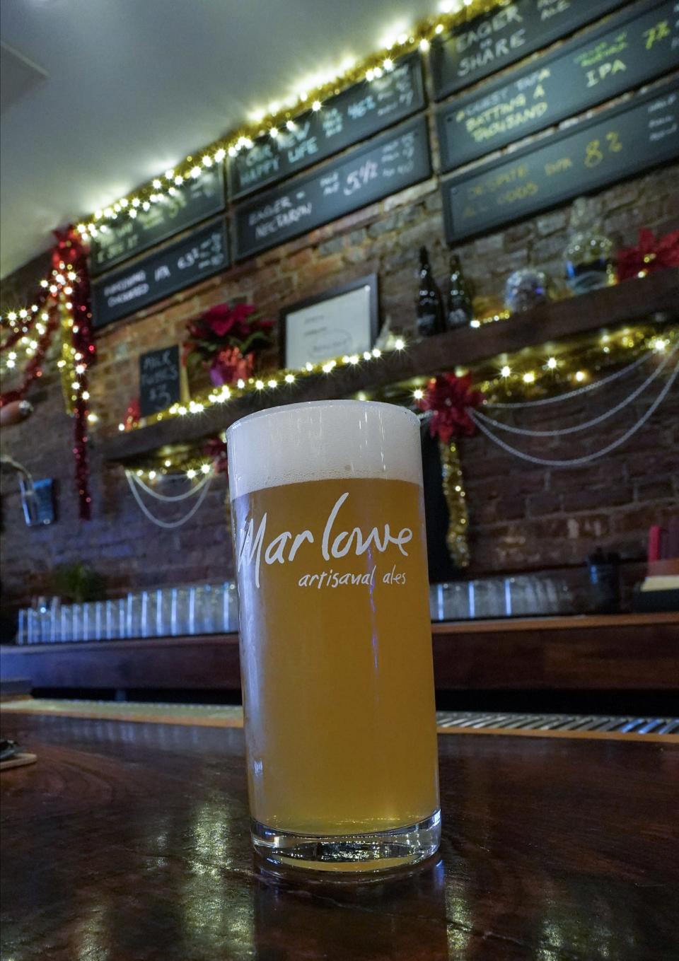 A beer on the bar at Marlowe Artisanal Ales in Nyack on Wednesday, November 30, 2022.