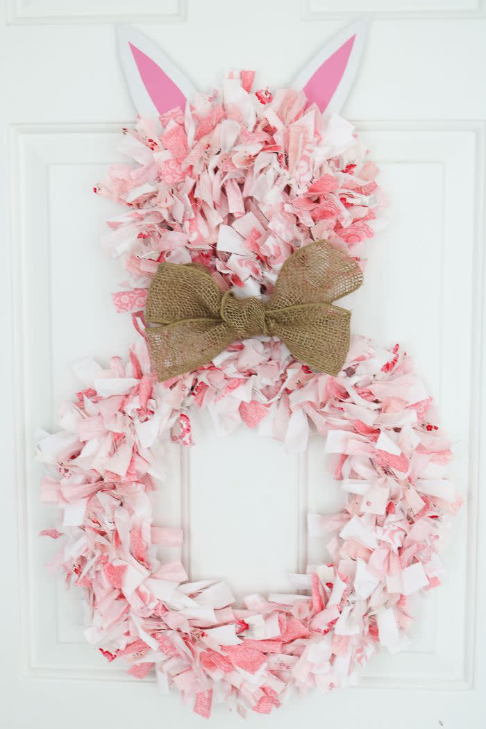 bunny rag easter wreath