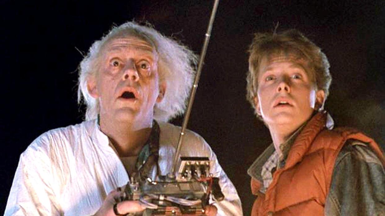  Christopher Lloyd and Michael J. Fox in Back to the Future. 