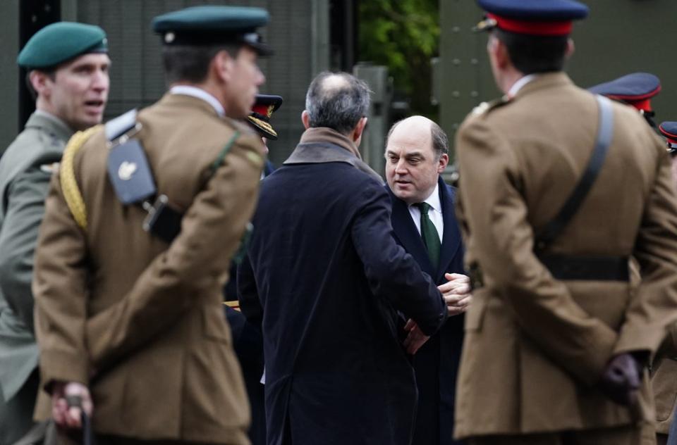 Defence Secretary Ben Wallace (second right) after the change of colours parade (Andrew Matthews/PA) (PA Wire)