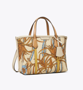 Perry Printed Canvas Small Triple-Compartment Tote