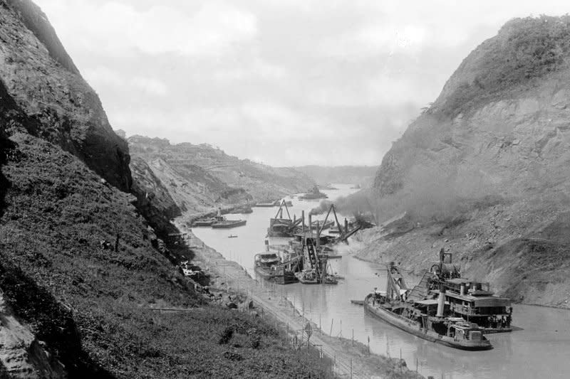 Construction of the Panama Canal is underway in 1912. The canal began construction on May 4, 1904. File Photo by Library of Congress/UPI