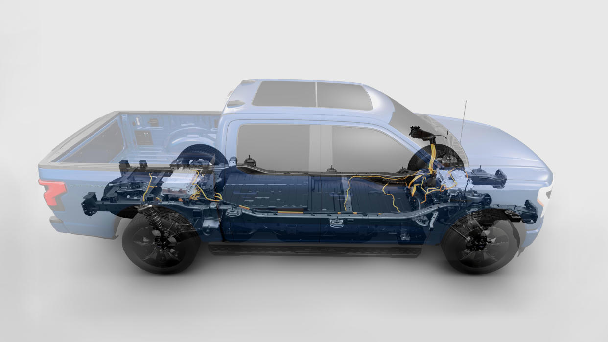 Ford F-150 Lightning battery and powertrain diagram