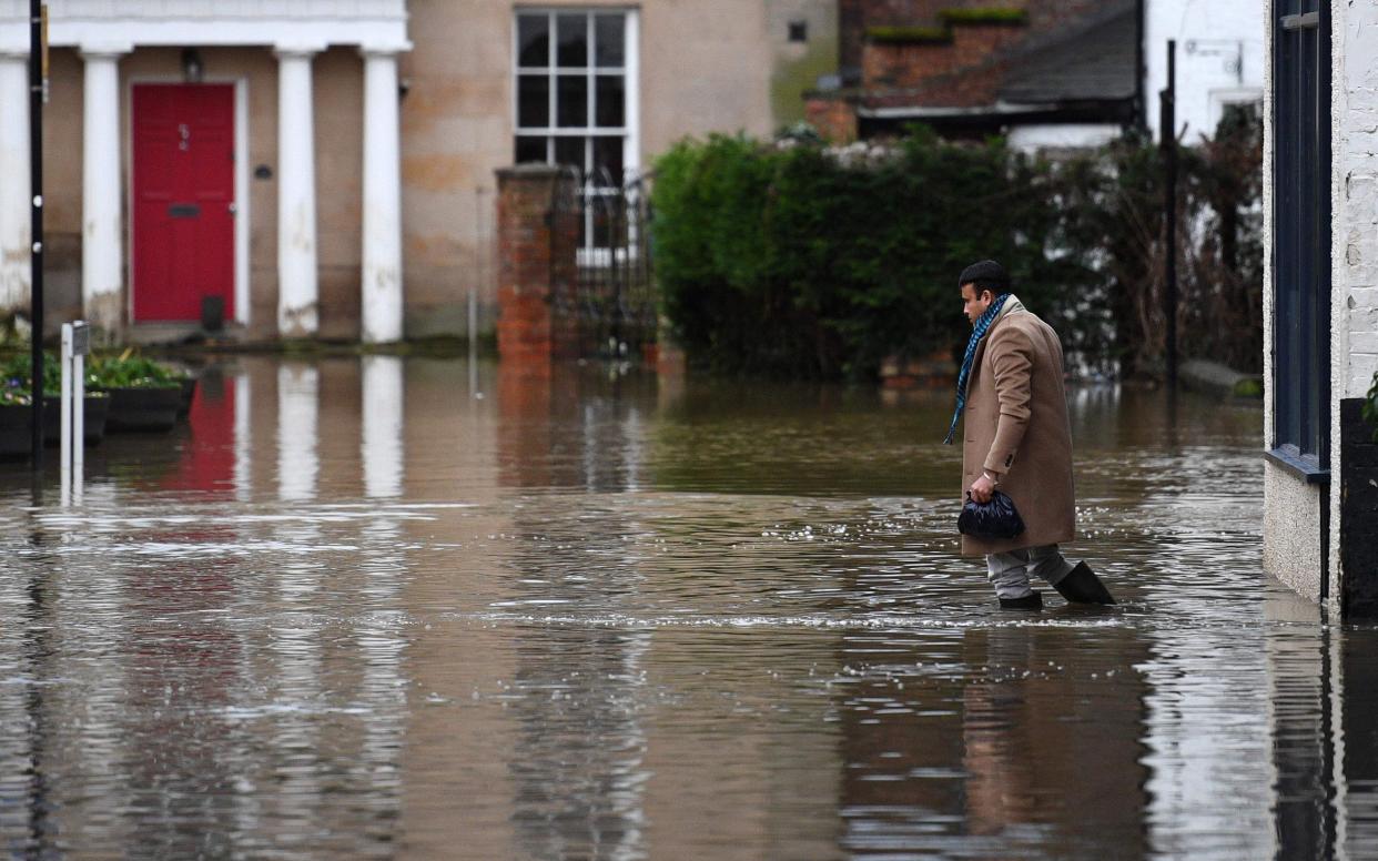 Flooding in Shrewsbury. More rain is expected next week - GETTY IMAGES