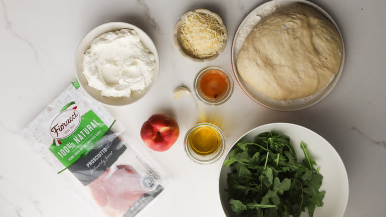 Ingredients for salad pizza