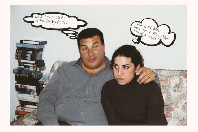 <p>Courtesy of HarperCollins</p> Amy with her dad Mitch Winehouse, who says his daughter could even make her shopping list funny.