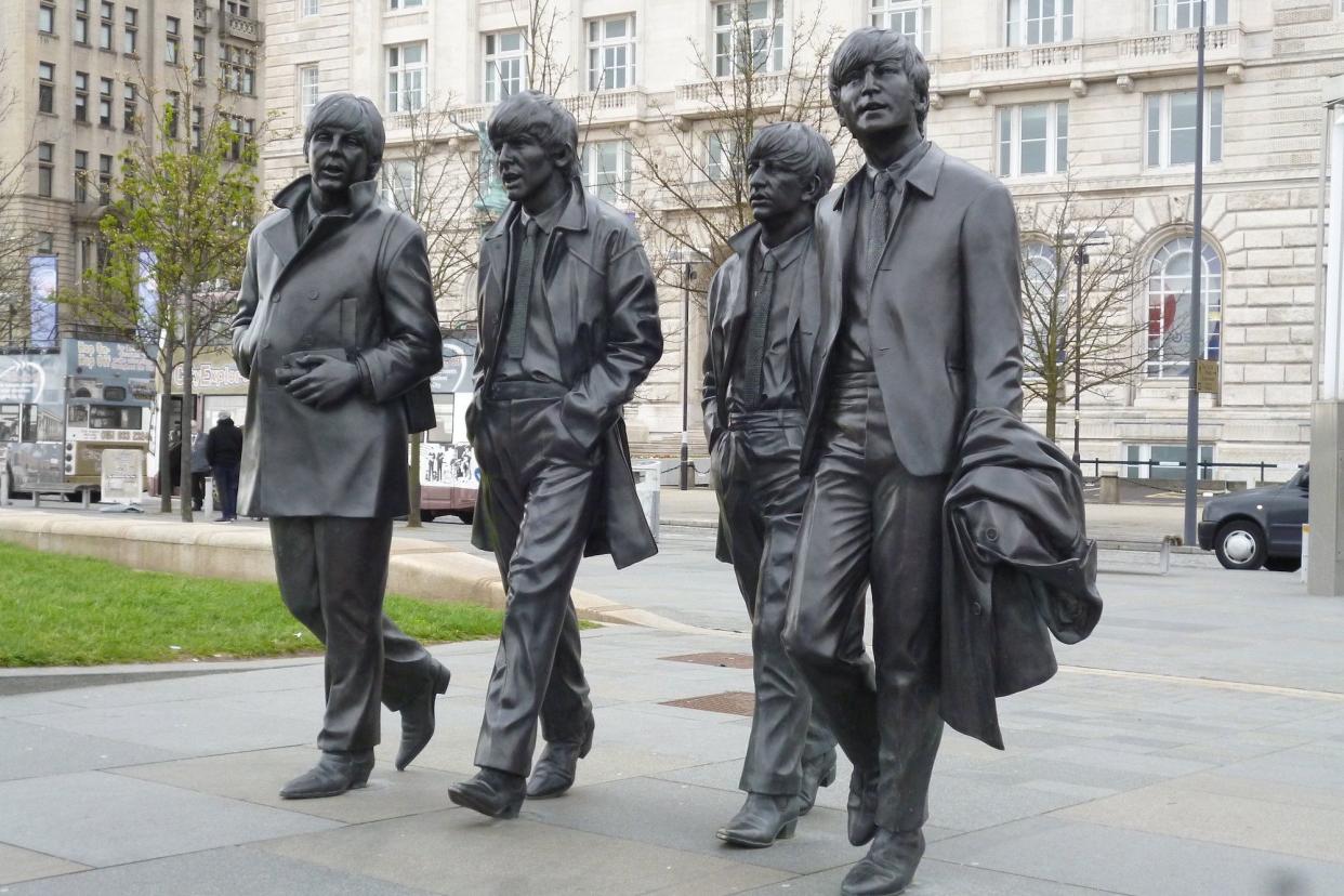 Statues of The Beatles members in Liverpool