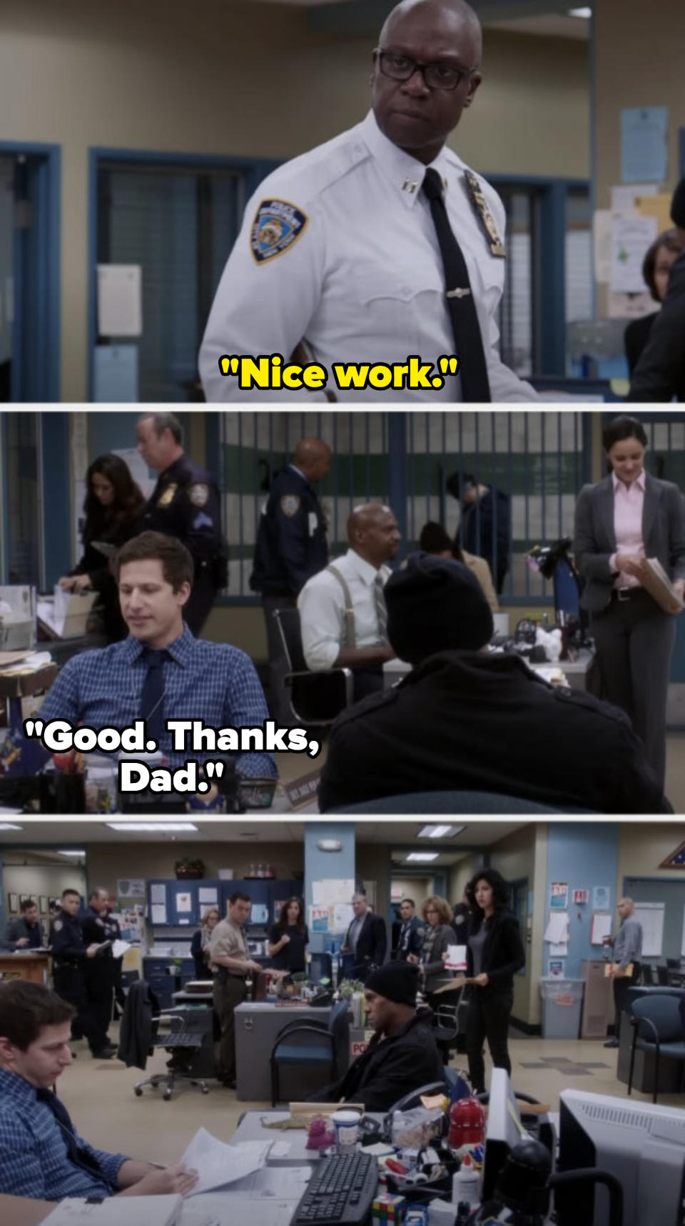 Jake calls the captain "dad"