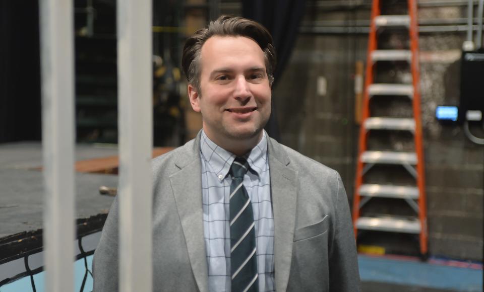 Erie Playhouse Executive Director Zach Flock, 40, now backstage, grew up loving community theater.