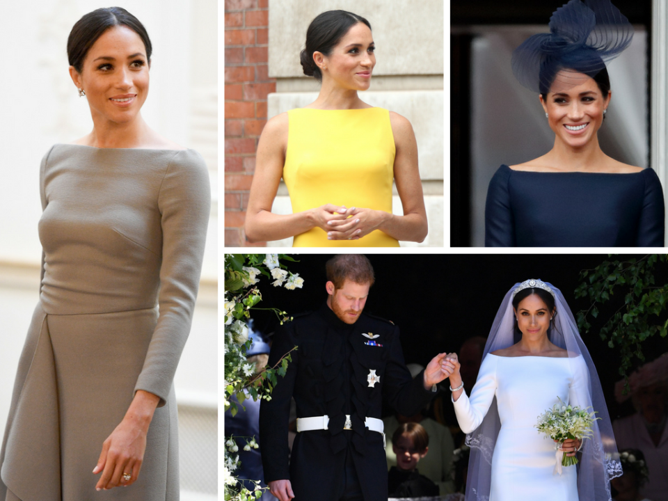 So many boatneck dresses! The Duchess has definitely found her signature style. (Getty)