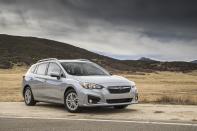 <p>Why we like it: its safety factor. The Impreza boasts solid bones-<em>very </em>solid bones. The 2018 model earned NHTSA's top five-star safety ratings and the highest Good ratings from the IIHS. All-wheel drive comes standard, an uncommon and welcome feature among entry-level compact cars that adds to the Impreza's safety cred. We went for the hatchback version, because it's slicker-looking than the base Impreza sedan. It comes with a five-speed manual transmission, which is fine by us because we never mind shifting our own gears.</p>