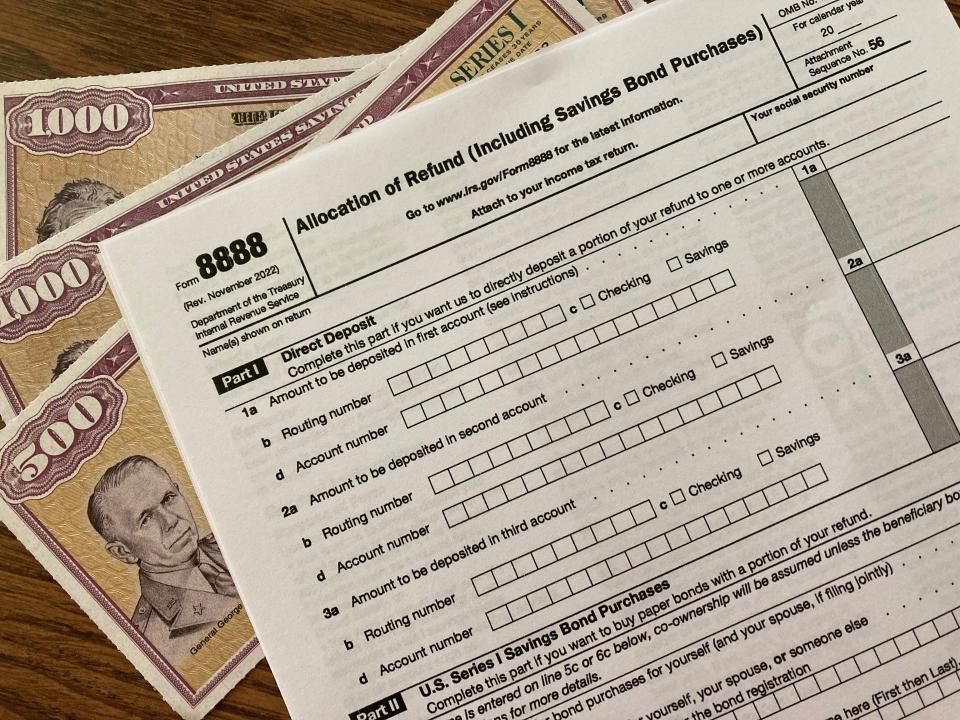 Savers can direct all or part of their federal tax refunds — up to $5,000 — to I Bonds if they file Form 8888 with their 2022 tax return.