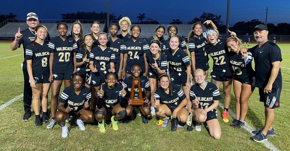 The region champion Western flag football team is headed to state.