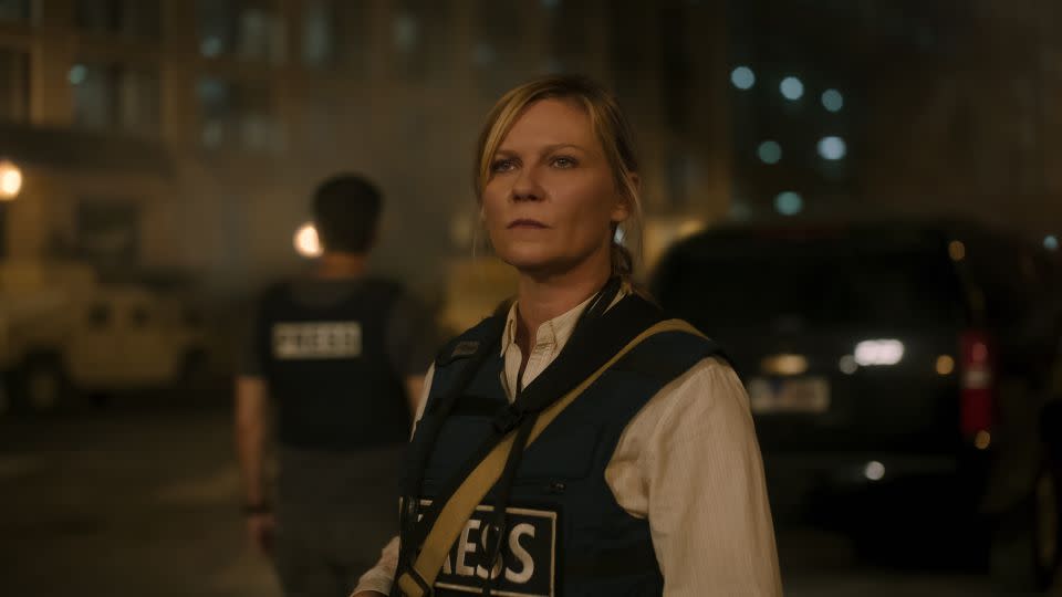 Kirsten Dunst in "Civil War." The film can be viewed as a cautionary tale about a fractious America. - Courtesy of A24